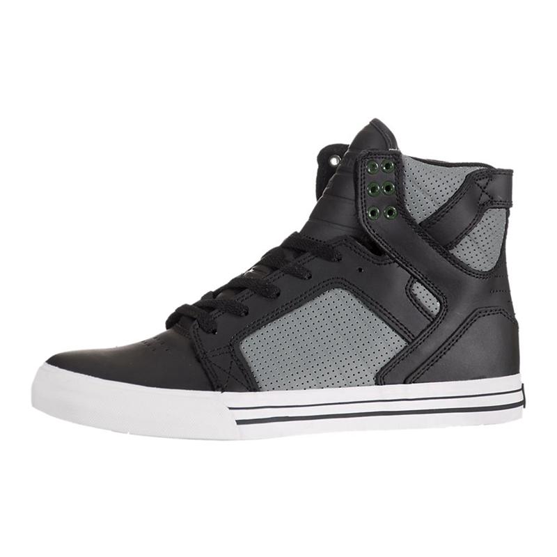 Supra SKYTOP Sneaker High Damen Schwarz Grau Sale ATLQS9483